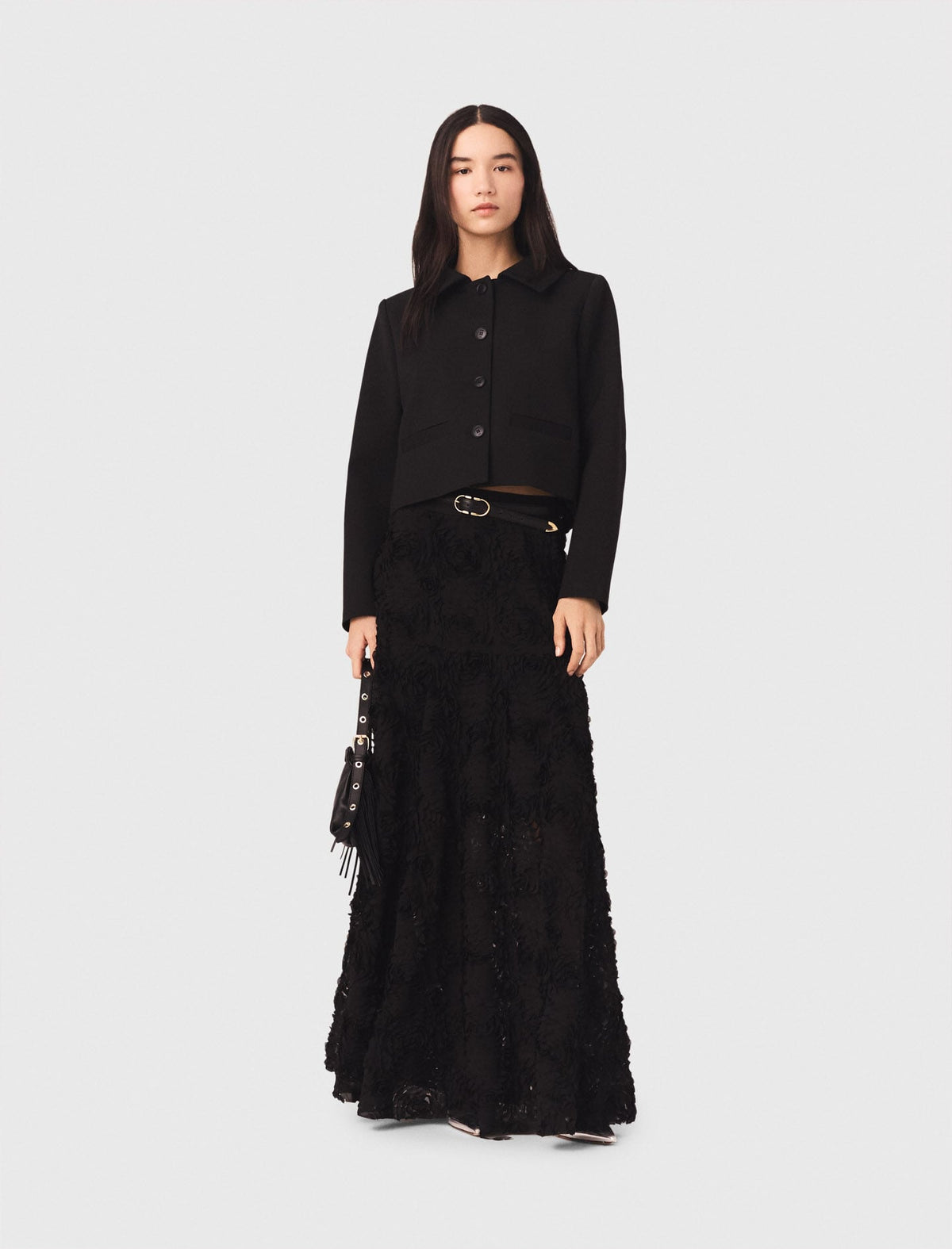 Long embroidered skirt | Maje