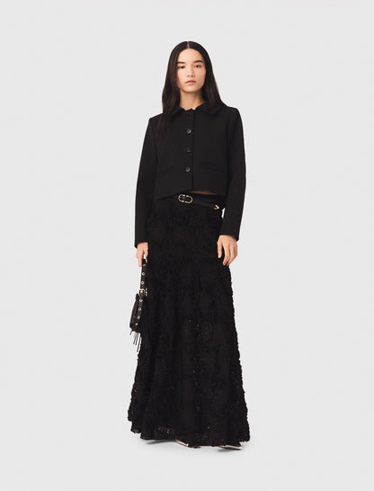 Long embroidered skirt | Maje