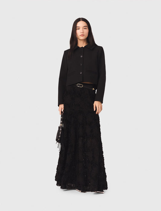 Long embroidered skirt | Maje