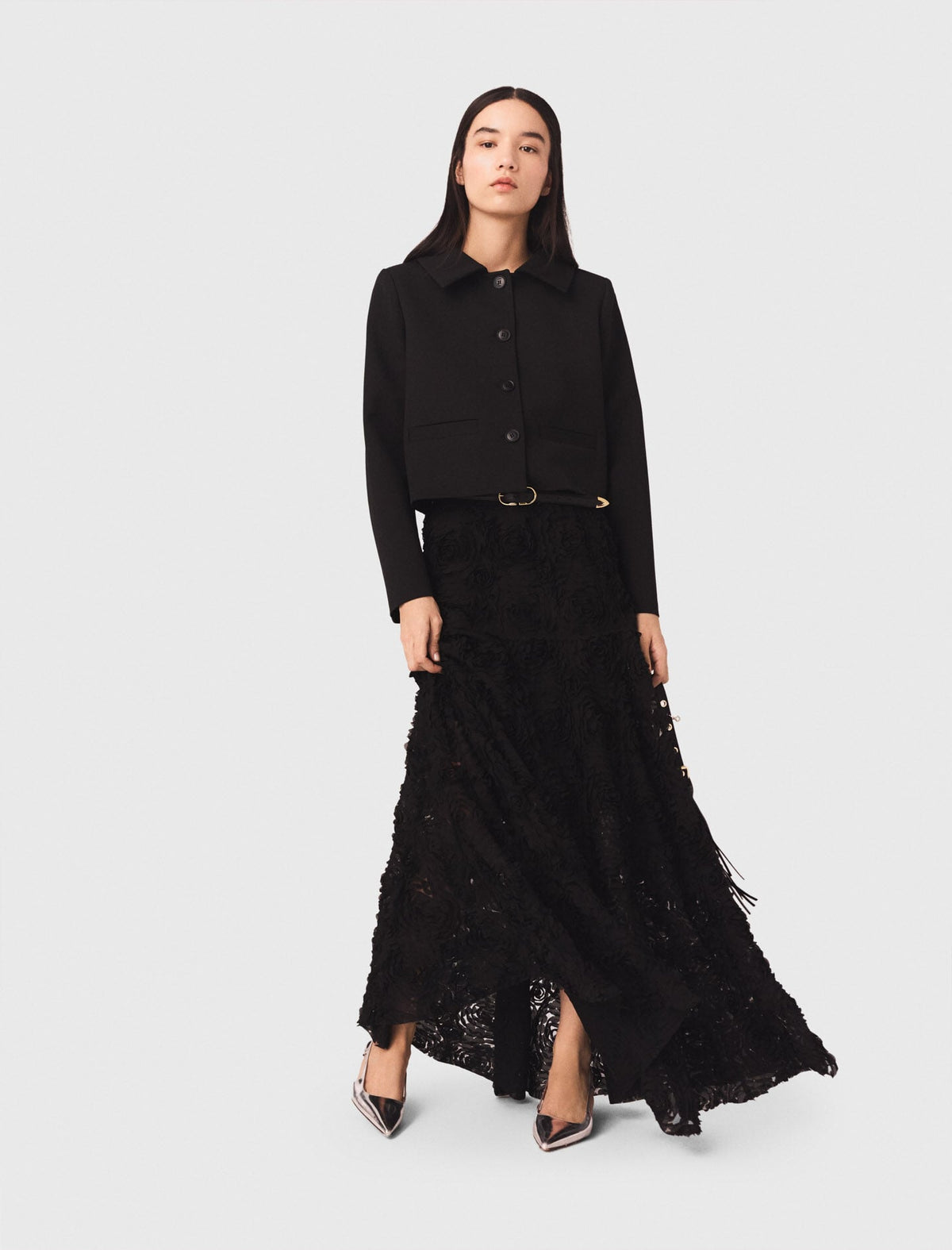 Long embroidered skirt | Maje