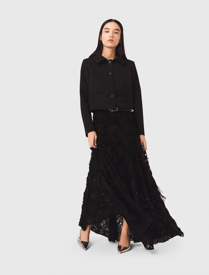 Long embroidered skirt | Maje