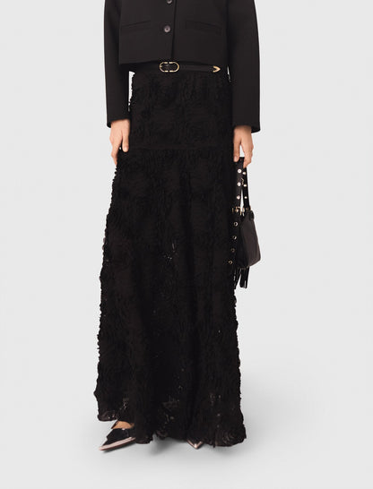 Long embroidered skirt | Maje