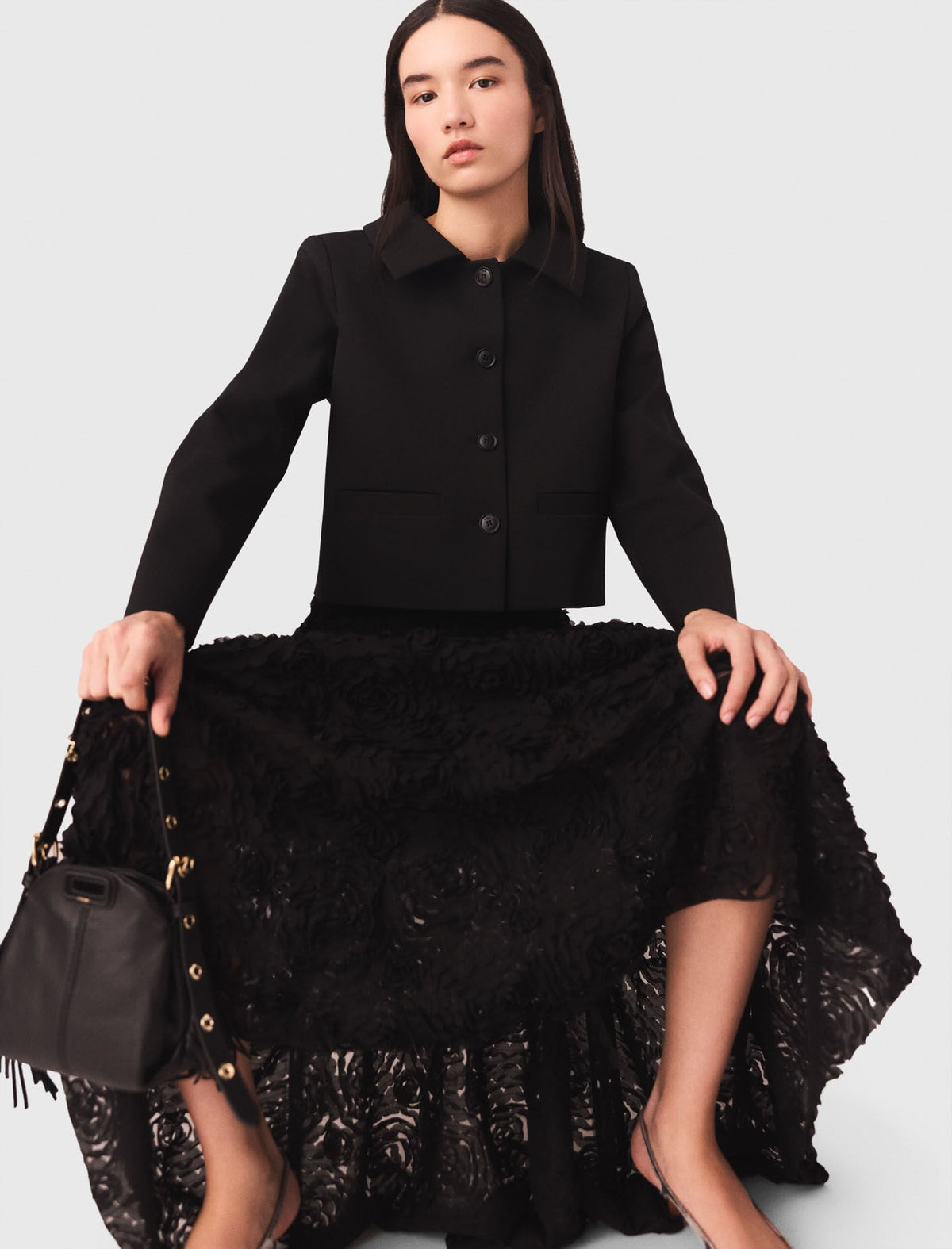 Long embroidered skirt | Maje