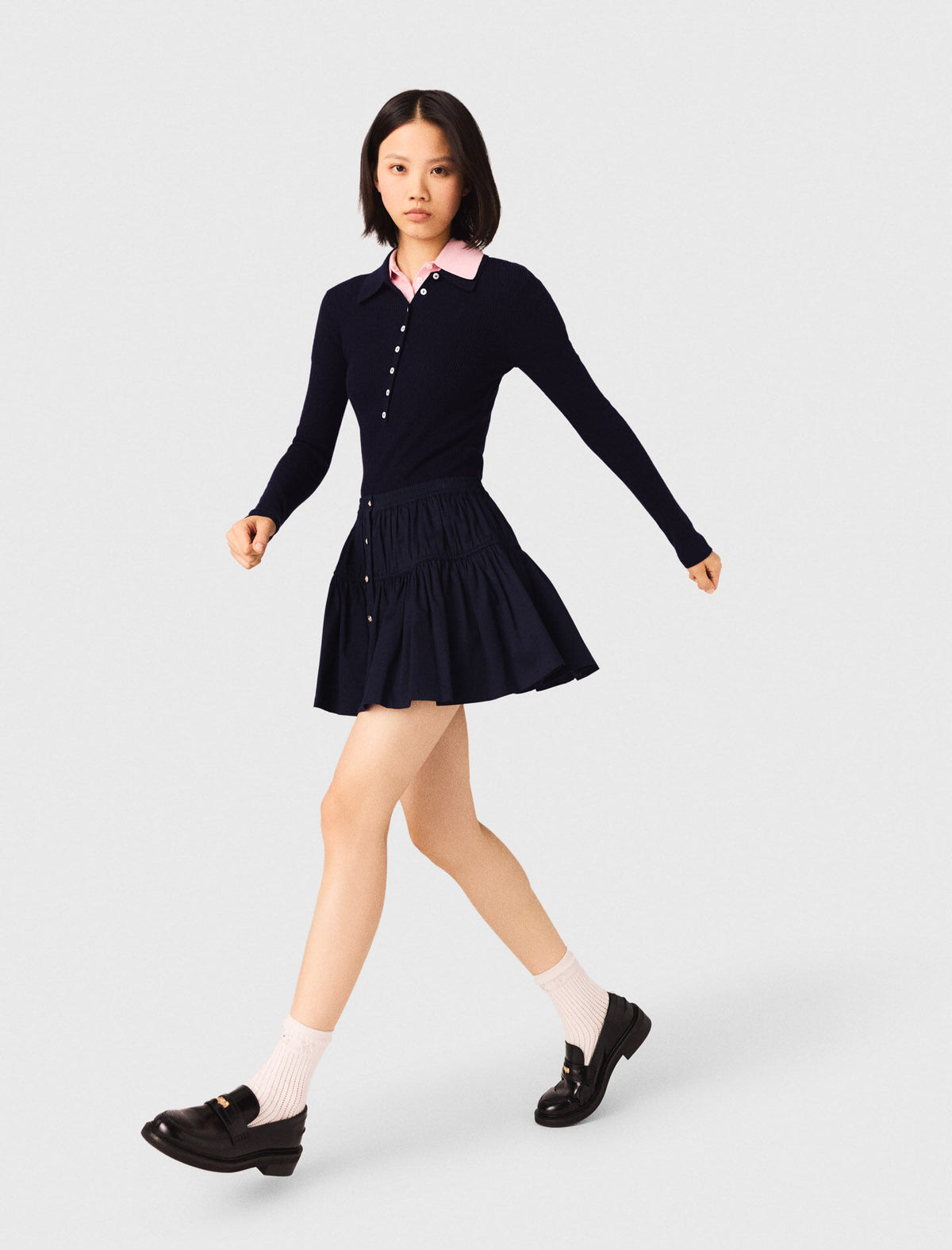 Mini elasticated waist skirt | Maje