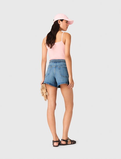 Braided denim shorts | Maje