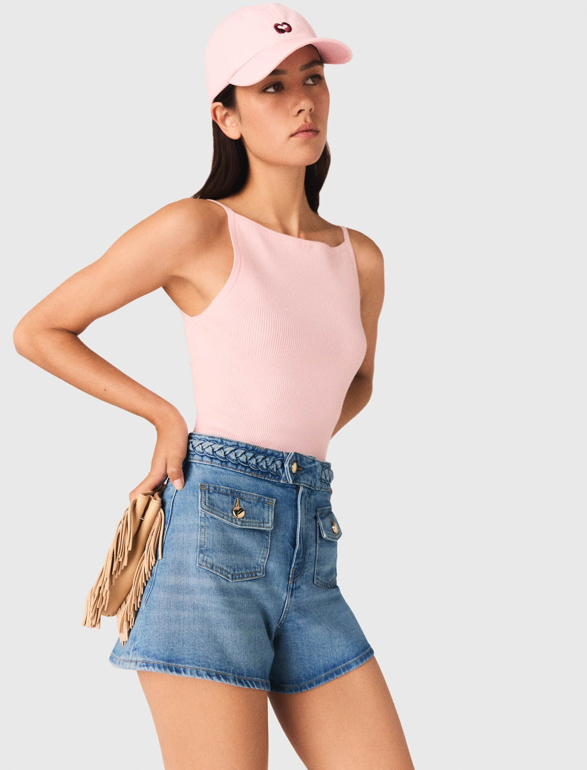 Braided denim shorts | Maje