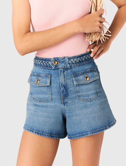 Braided denim shorts | Maje