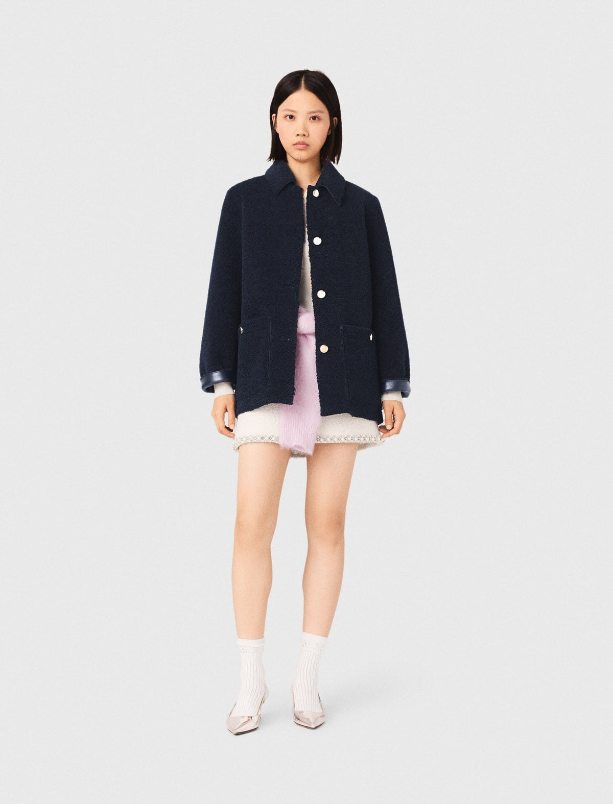 Leather & faux shearling jacket | Maje