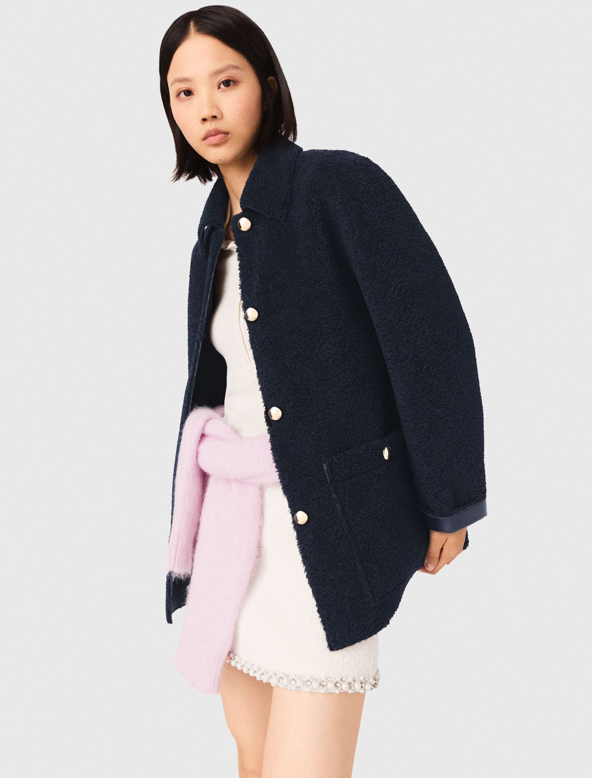 Leather & faux shearling jacket | Maje
