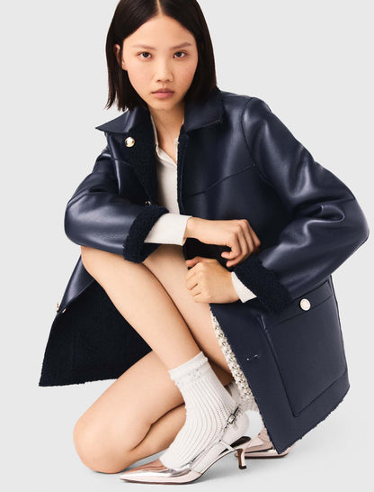 Leather & faux shearling jacket | Maje