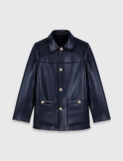 Leather & faux shearling jacket | Maje