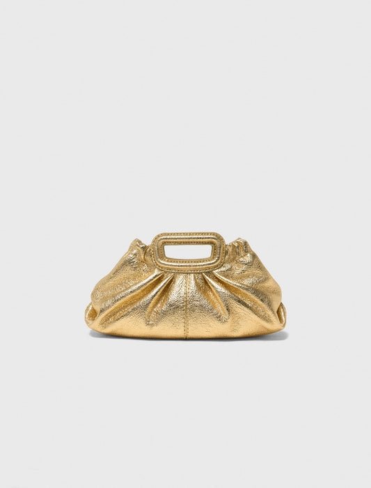 Metallic leather Milpli mini Clutch | Maje