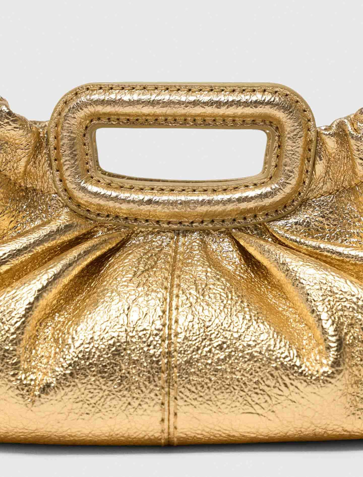 Metallic leather Milpli mini Clutch | Maje