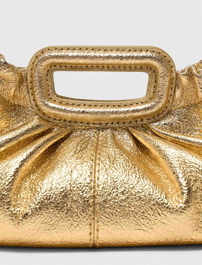 Metallic leather Milpli mini Clutch | Maje