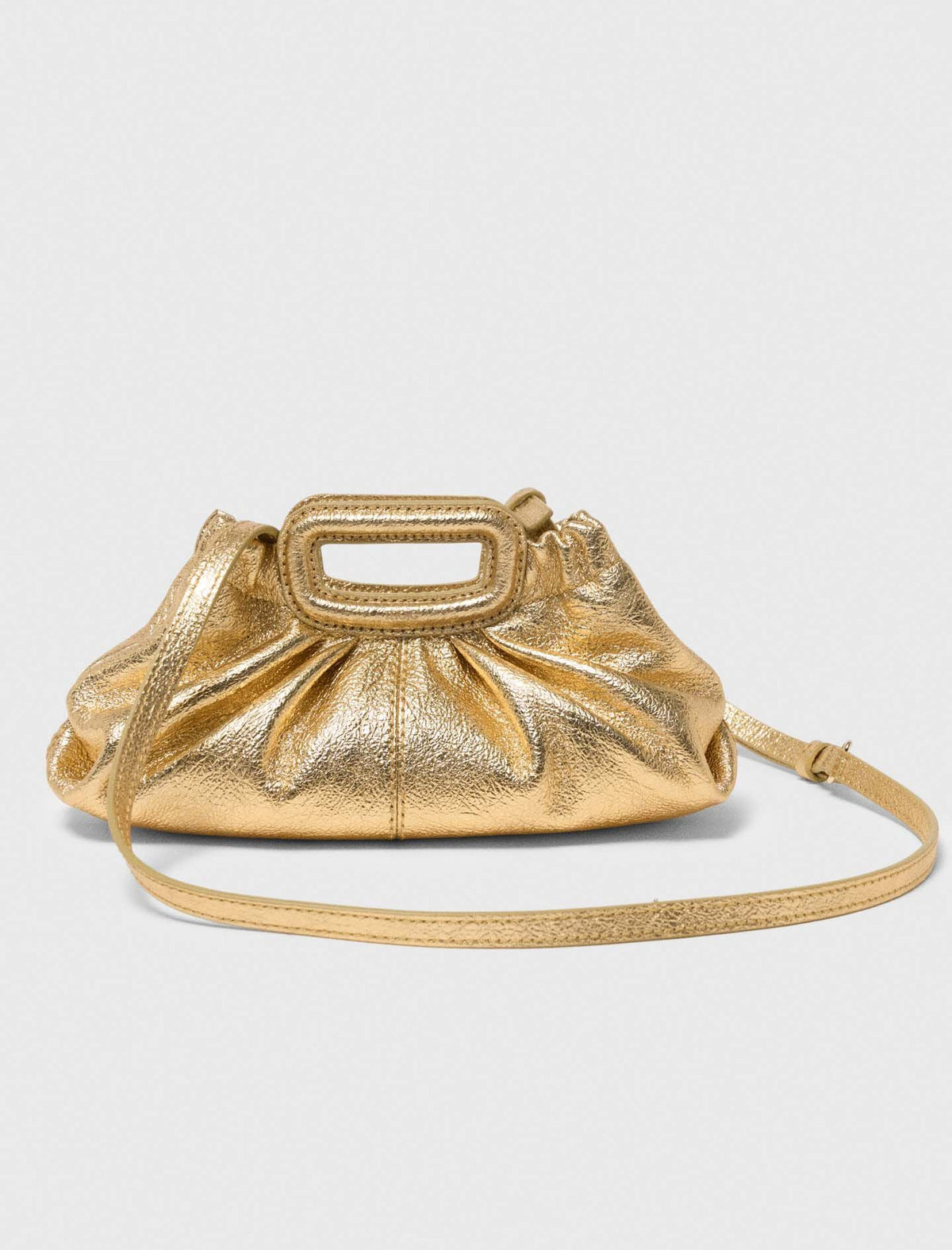 Metallic leather Milpli mini Clutch | Maje