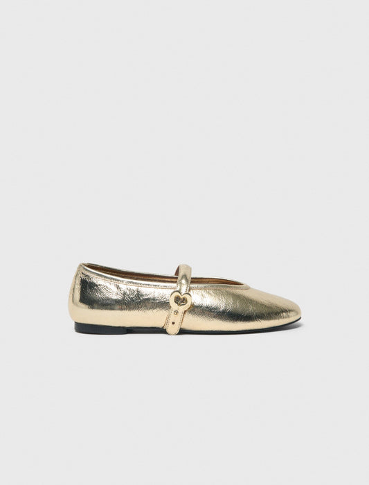 Metallic leather ballet flats | Maje
