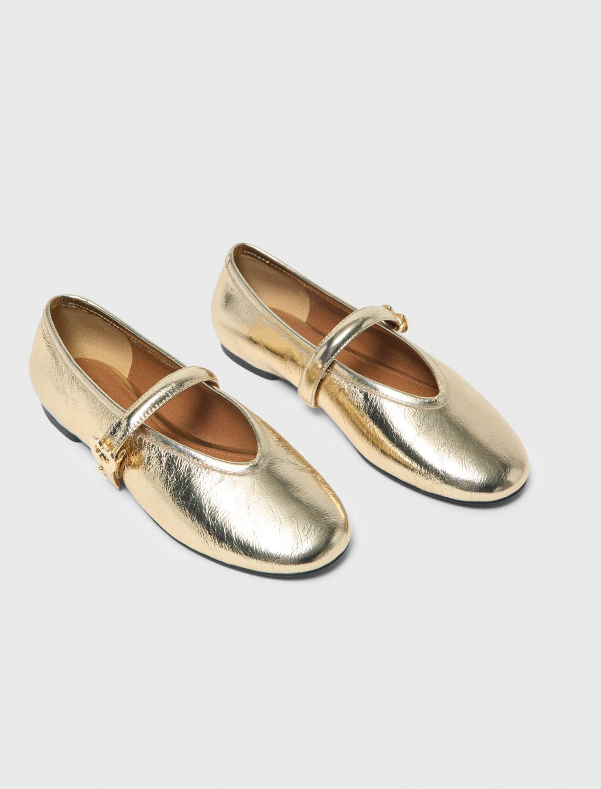 Metallic leather ballet flats | Maje
