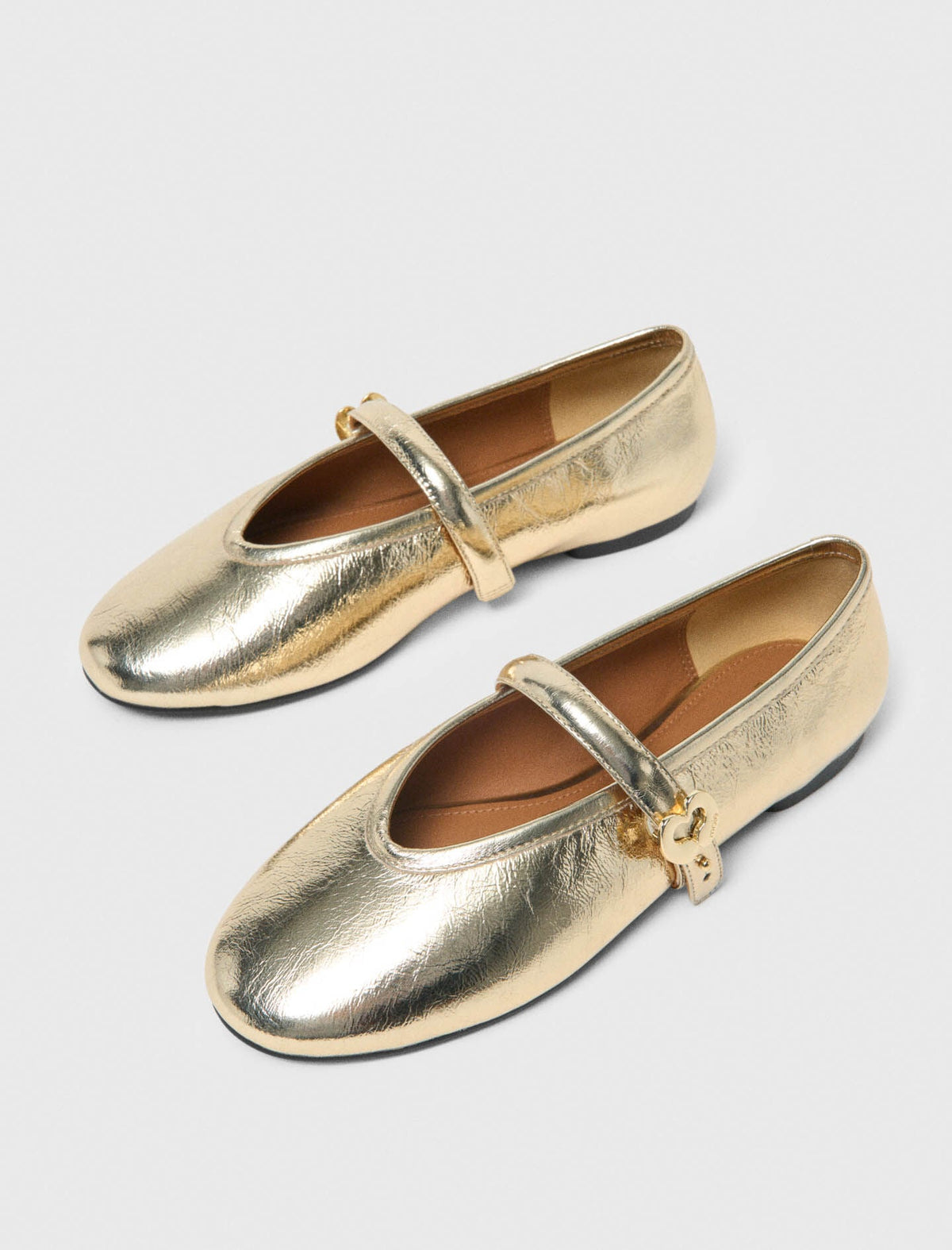 Metallic leather ballet flats | Maje
