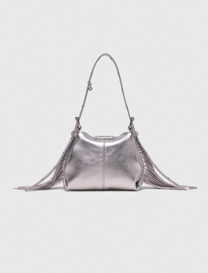 Metallic leather Miss M micro bag | Maje