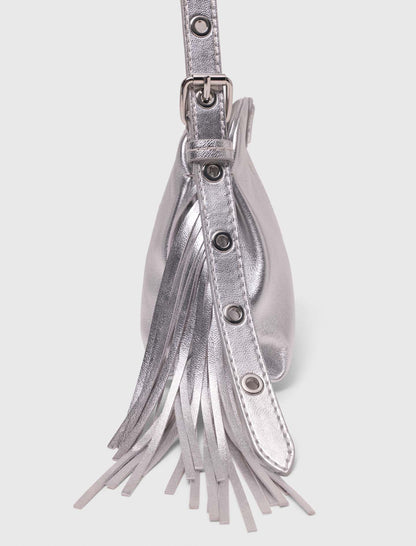 Metallic leather Miss M micro bag | Maje