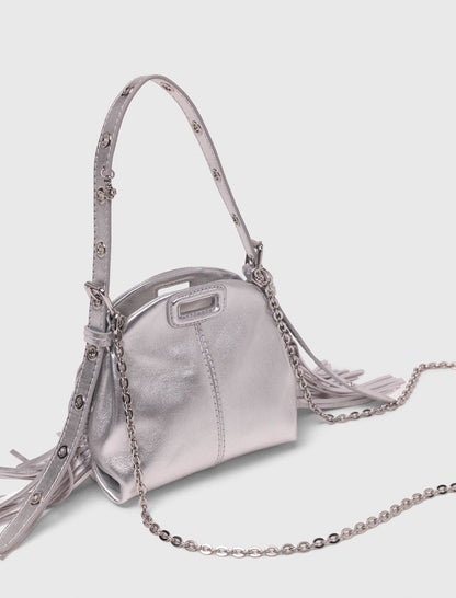 Metallic leather Miss M micro bag | Maje