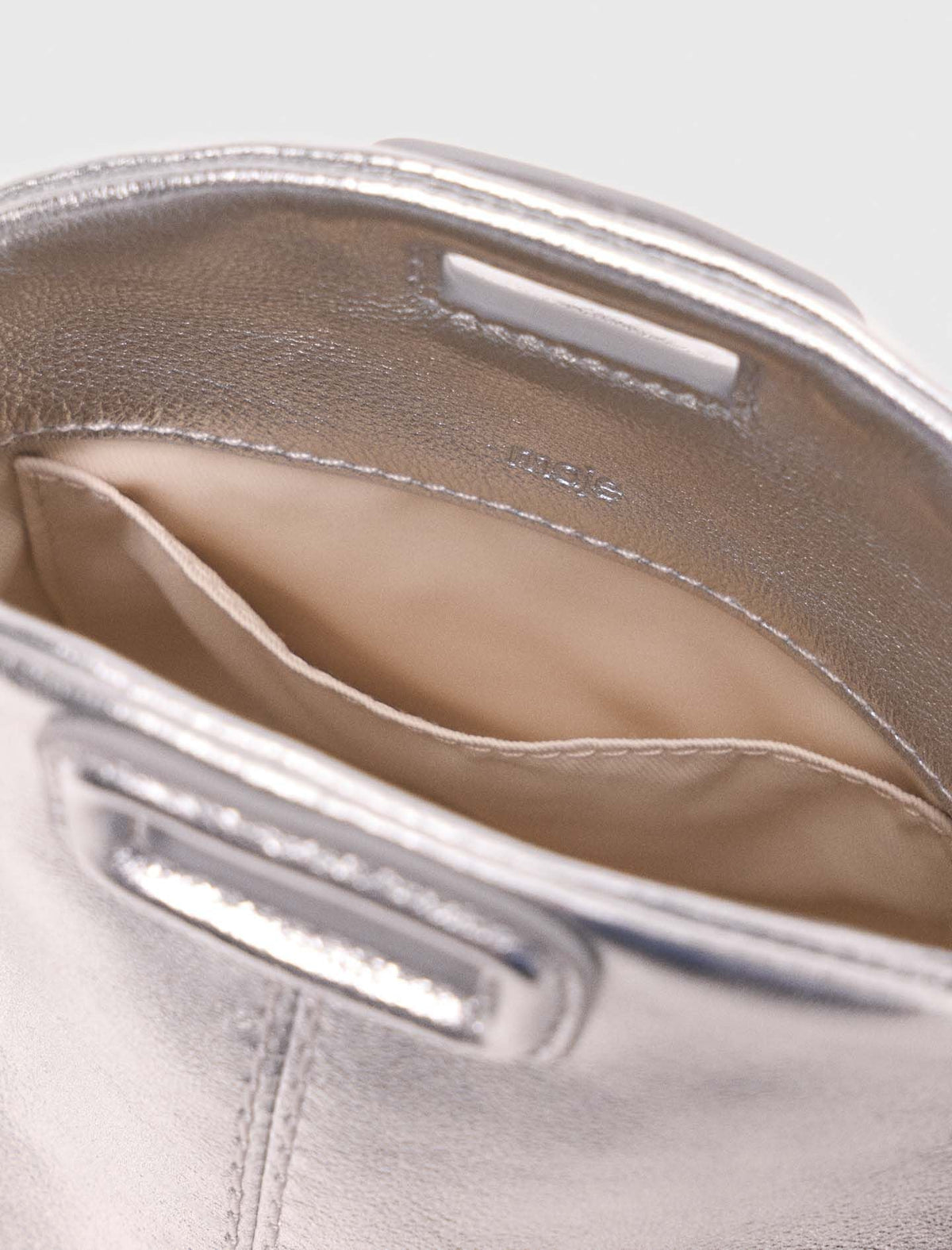 Metallic leather Miss M micro bag | Maje