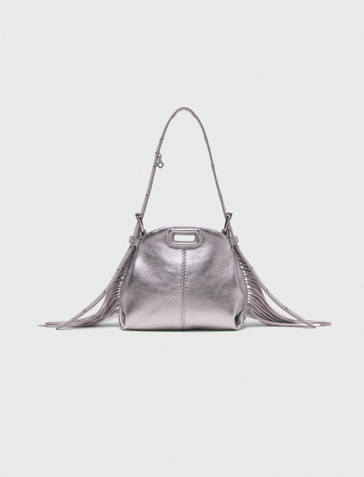 Metallic leather Miss M micro bag | Maje