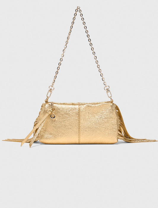 Miss M Metallic Pouch Bag | Maje