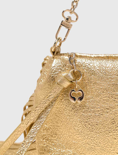 Miss M Metallic Pouch Bag | Maje
