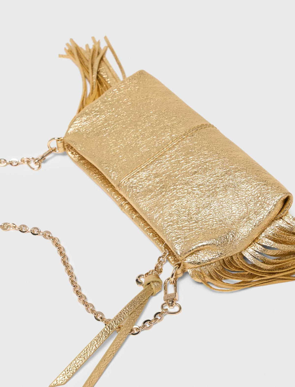 Miss M Metallic Pouch Bag | Maje