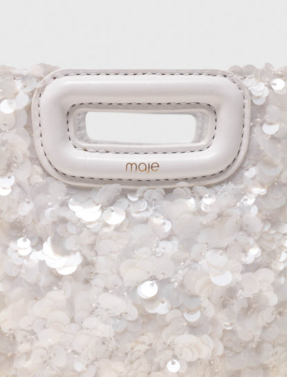 Sequinned M mini bag | Maje