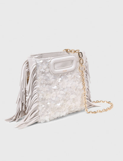 Sequinned M mini bag | Maje