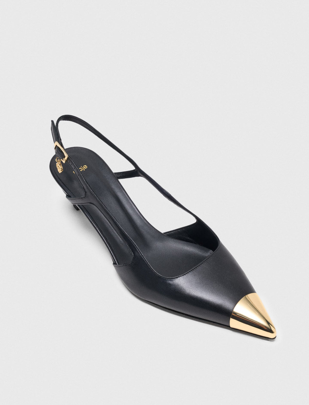 Smooth leather slingback pumps | Maje