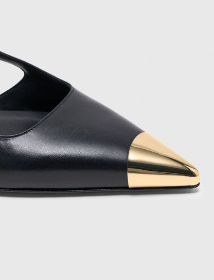 Smooth leather slingback pumps | Maje