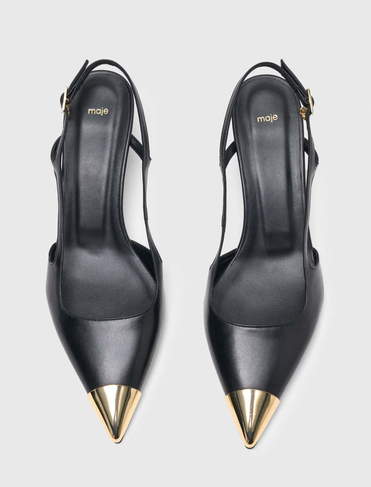 Smooth leather slingback pumps | Maje