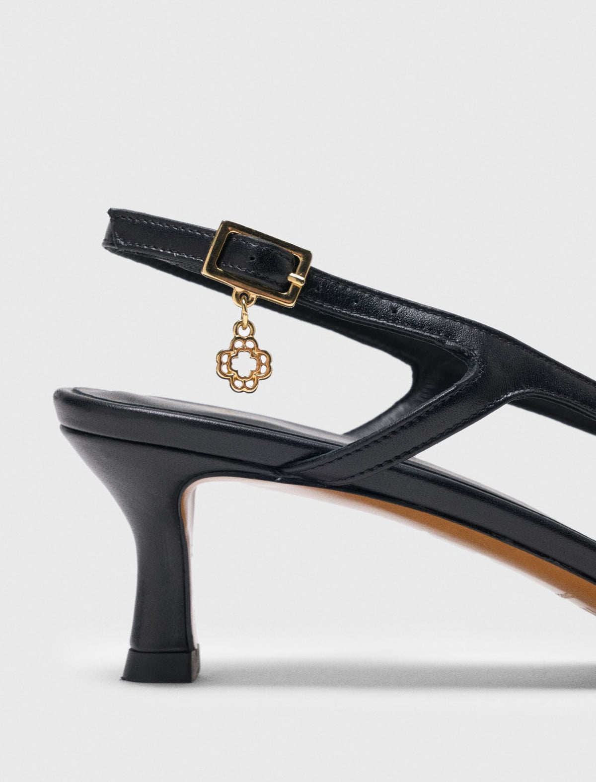 Smooth leather slingback pumps | Maje