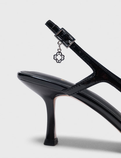 Patent leather slingback pumps | Maje