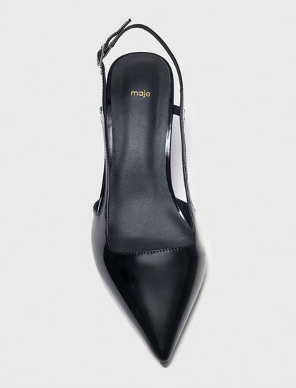 Patent leather slingback pumps | Maje