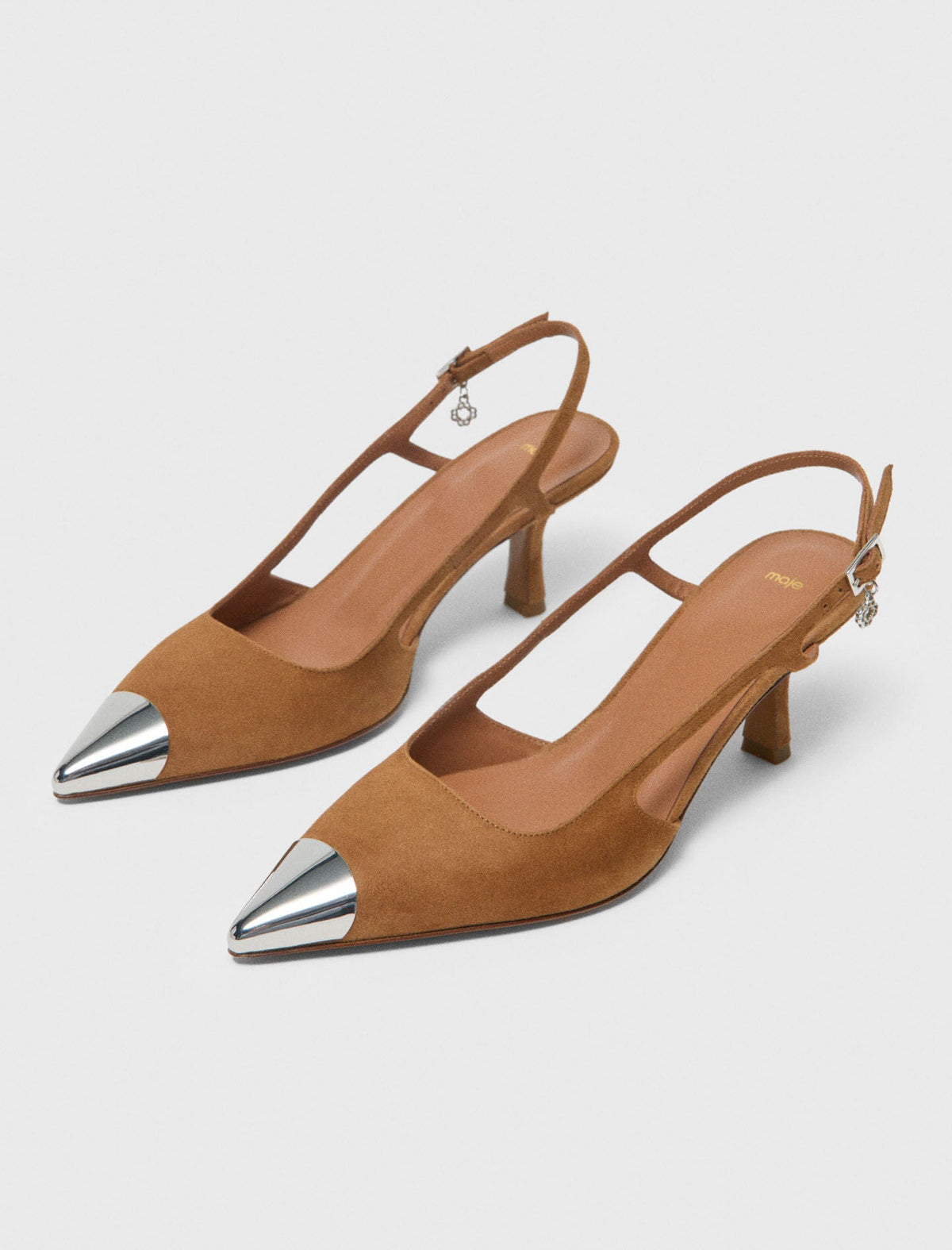 Metallic-toe suede pumps | Maje