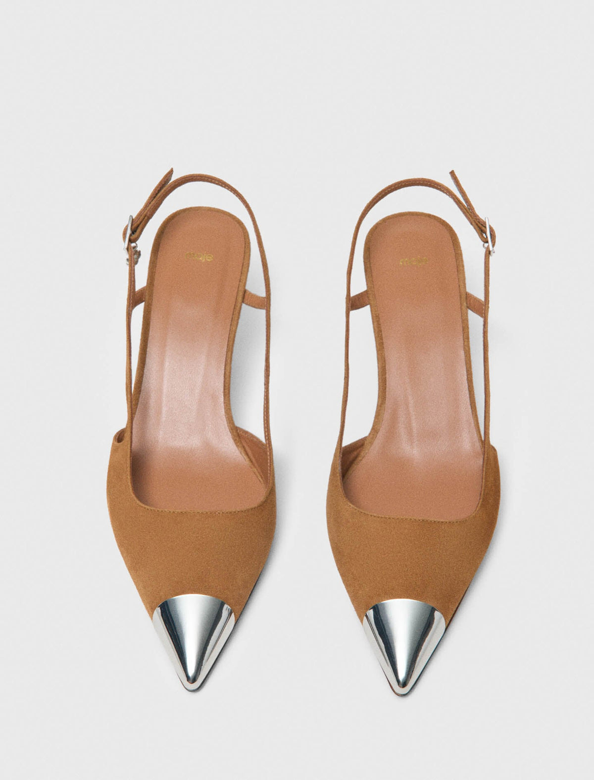 Metallic-toe suede pumps | Maje