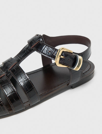 Multi-strap leather sandals | Maje