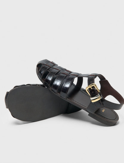 Multi-strap leather sandals | Maje