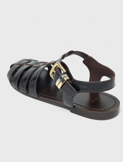 Multi-strap leather sandals | Maje