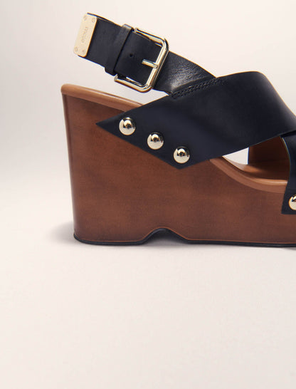 Leather platform sandals | Maje