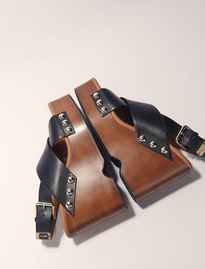 Leather platform sandals | Maje