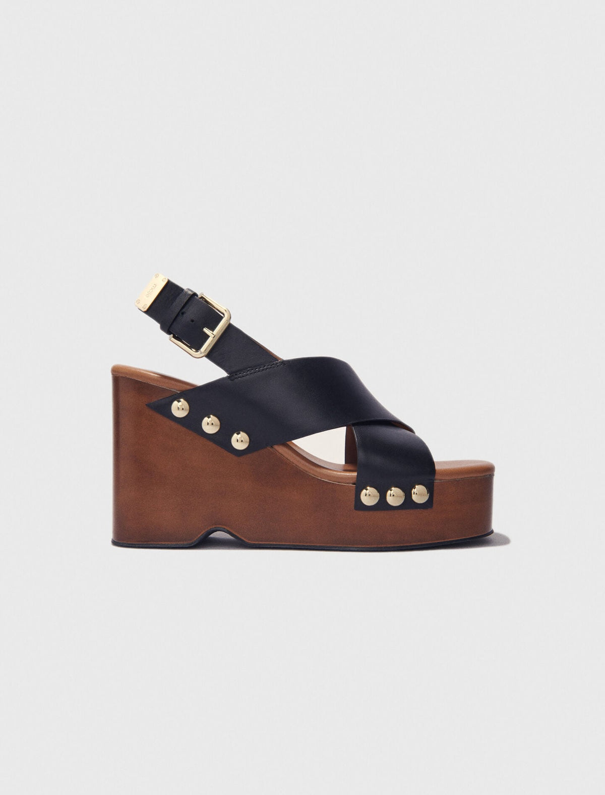 Leather platform sandals | Maje