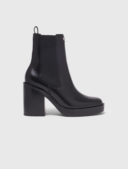 Heeled leather chelsea boot | Maje