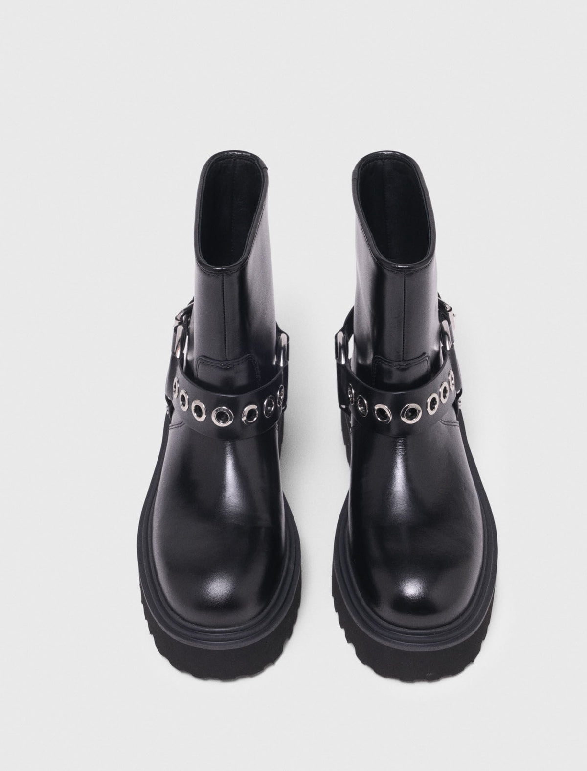 Leather biker boots | Maje