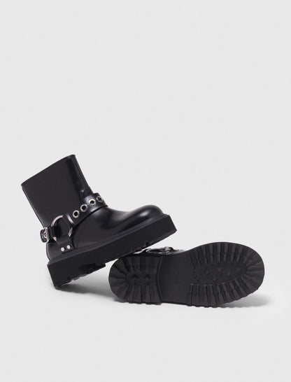 Leather biker boots | Maje
