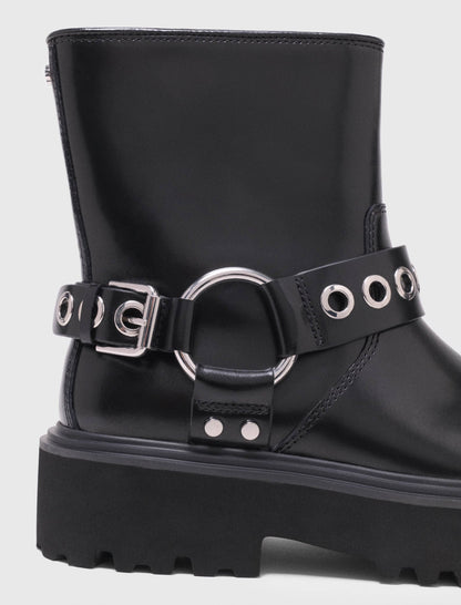 Leather biker boots | Maje